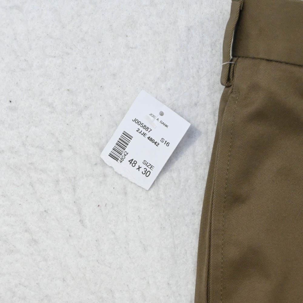 Jos. A. Bank Traveler Khaki Dress Pants Mens 44 x 32 NEW Brown Pleated Non-Iron - Picture 6 of 9
